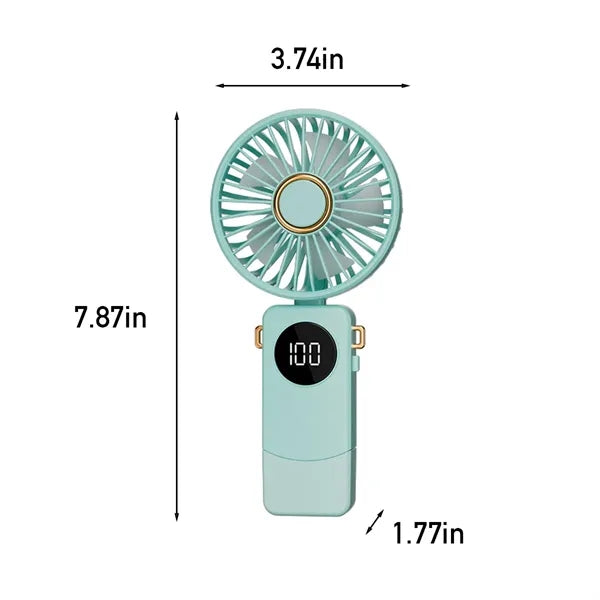 Portable Foldable Digital Display Electric Handheld Fan