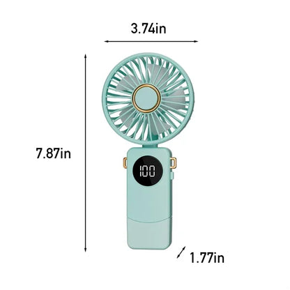 Portable Foldable Digital Display Electric Handheld Fan
