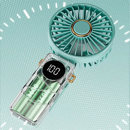 Portable Foldable Digital Display Electric Handheld Fan