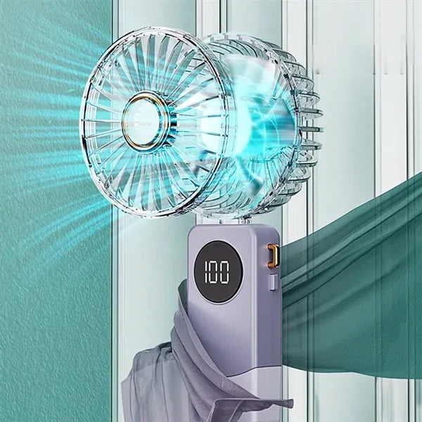 Portable Foldable Digital Display Electric Handheld Fan
