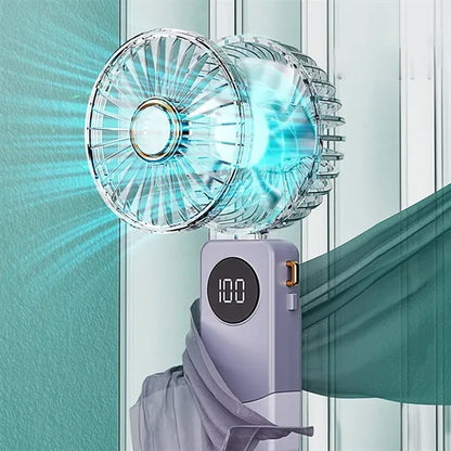 Portable Foldable Digital Display Electric Handheld Fan