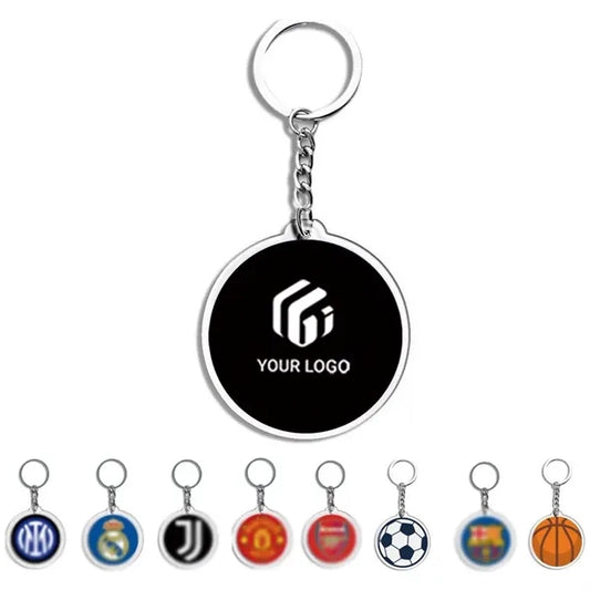 Mini Custom Soccer Team Cheering Pendant Round Keychain