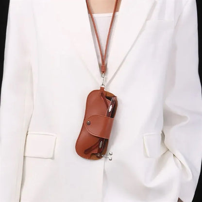 Portable ultra slim button clip hang glasses organizer bag