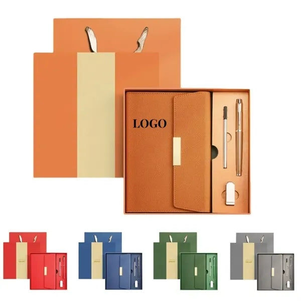 Gift Box Journal Set with Pen and USB Flash Drive