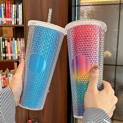 Studded Tumbler With Straw