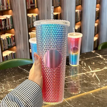 Studded Tumbler With Straw