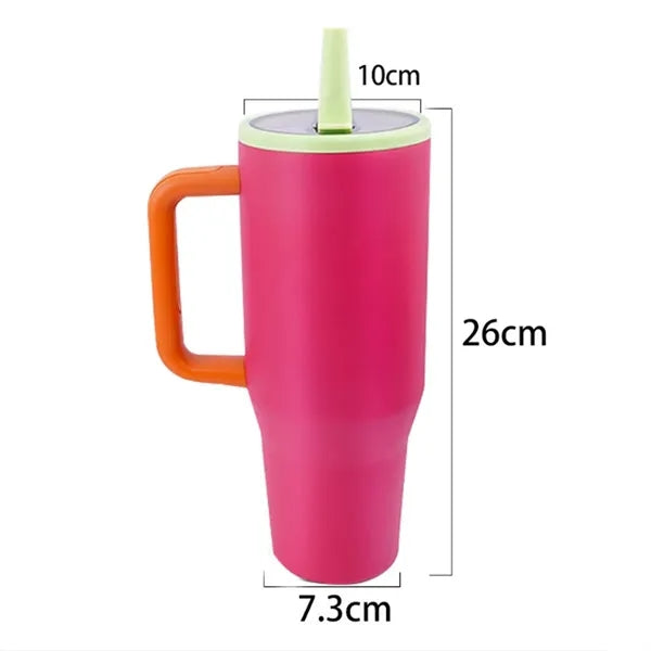 Tumbler With Handle And Straw