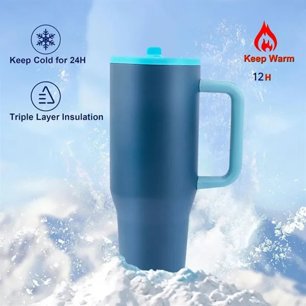 Tumbler With Handle And Straw
