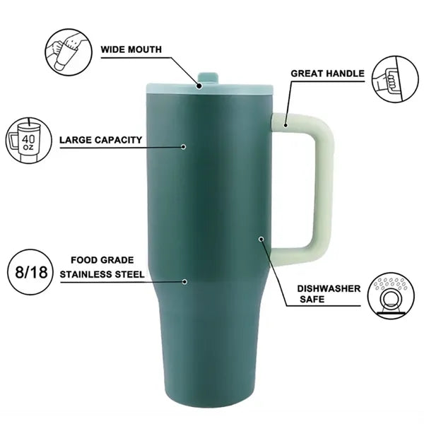 Tumbler With Handle And Straw