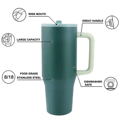 Tumbler With Handle And Straw