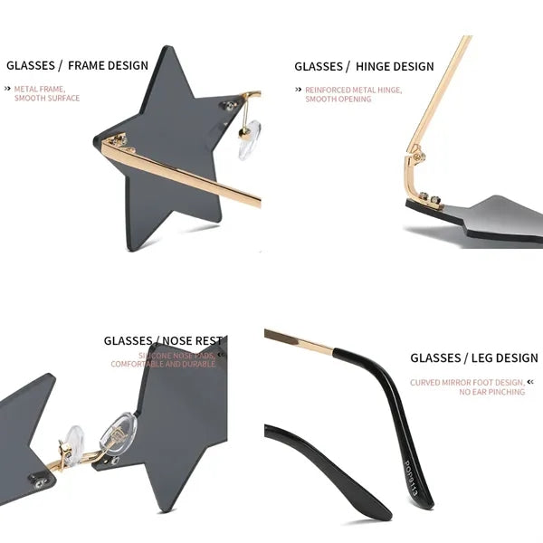 Rimless Star Shape Sunglasses