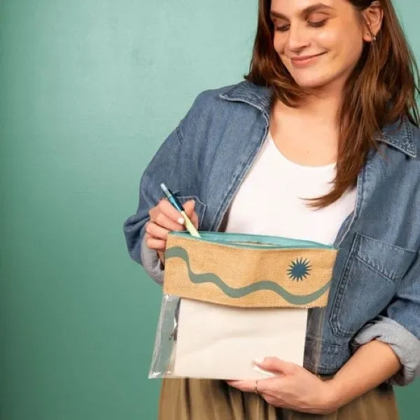 DOLLFACE POUCH - JUTE + CLEAR