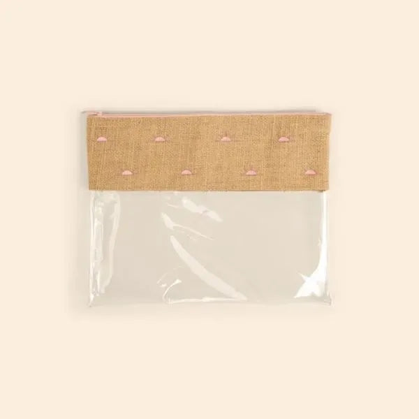 DOLLFACE POUCH - JUTE + CLEAR