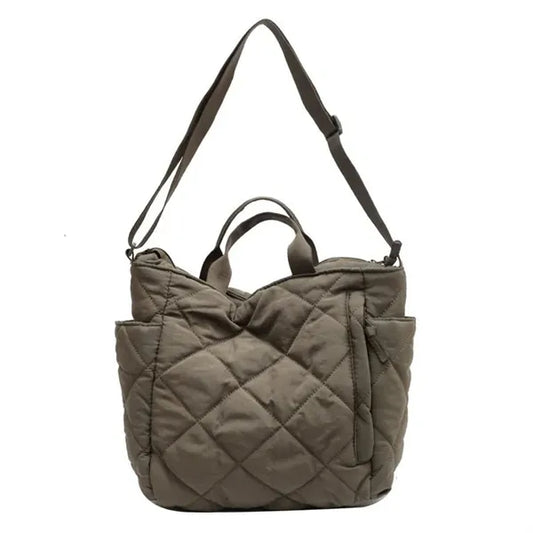 Quilted Nylon Tote Bag