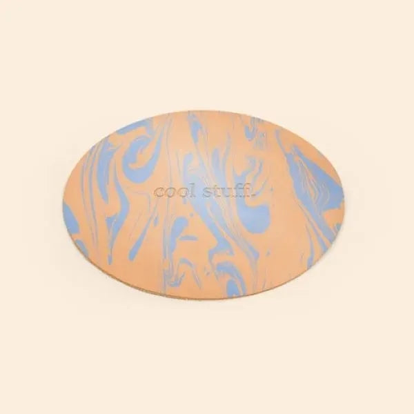 ROUND MARBLED LEATHER MOUSEPAD