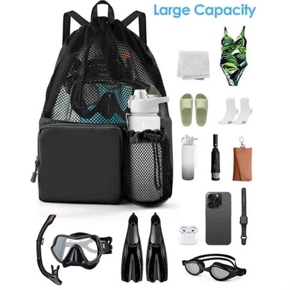 Mesh Drawstring Backpack for Swimming