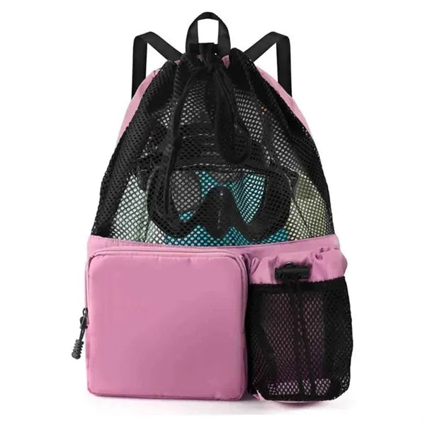 Mesh Drawstring Backpack for Swimming
