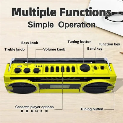 Portable Wireless Cassette Boombox Bluetooth Speakers Radio