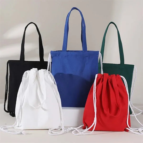 Eco-friendly Durable Cotton Sports Drawstring Backpack Tote