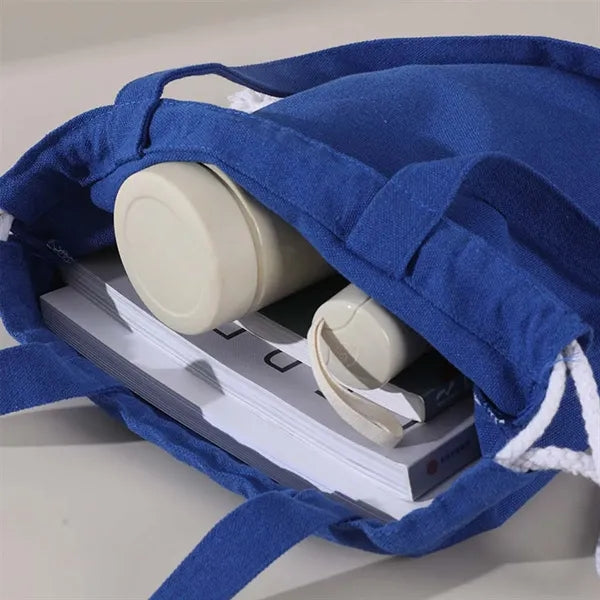 Eco-friendly Durable Cotton Sports Drawstring Backpack Tote