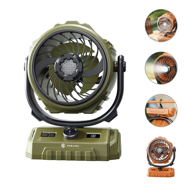 Portable Rechargeable Outdoor Camping Lighting Electric Fan