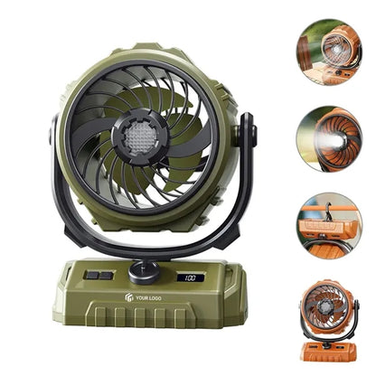 Portable Rechargeable Outdoor Camping Lighting Electric Fan
