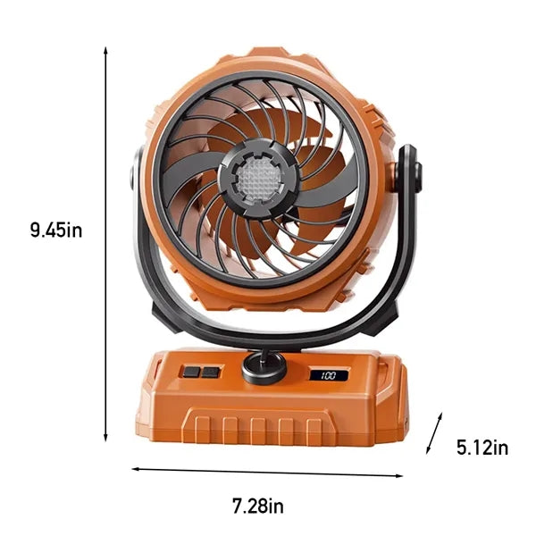 Portable Rechargeable Outdoor Camping Lighting Electric Fan