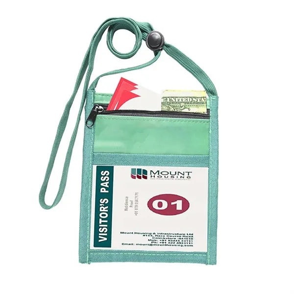 Oxford Badge Card Holder Neck Wallet with Adjustable Lanyard