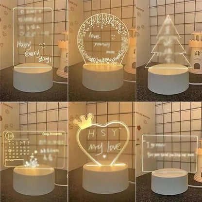 Bedroom Home Office Gifts Light Up Clear Dry Erase Board