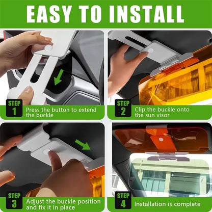 2-in-1 Universal Anti-Glare Polarized Car Sun Visor Extender