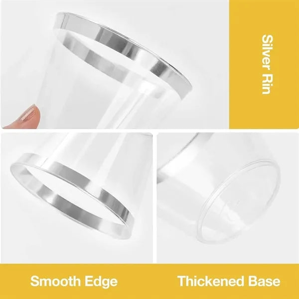9oz Clear Wedding Party Cocktail Gold Rimmed Plastic Cup
