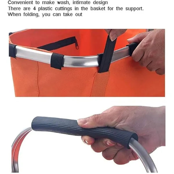 Portable foldable eco-friendly shopping picnic basket