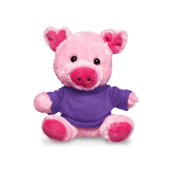 7" Plush Pig With T-Shirt