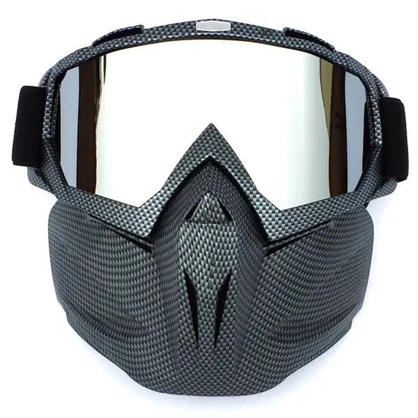 Motorcycle Helmet Riding Goggles Glasses With Face Mask