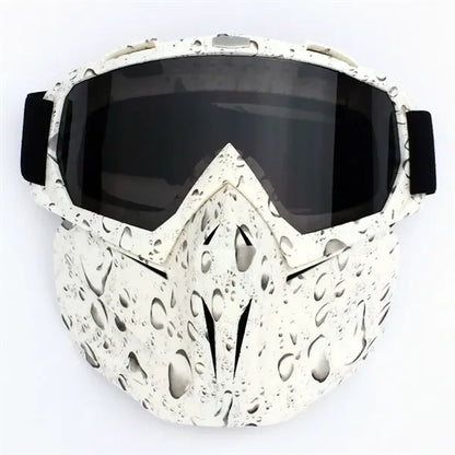 Motorcycle Helmet Riding Goggles Glasses With Face Mask