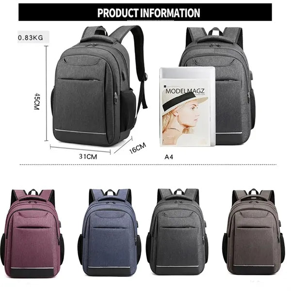 Travel Business Backpack with USB Charging Port