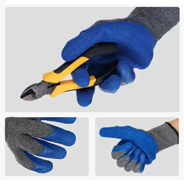 Wear-Resistant Work Gloves with Latex Palm Coated