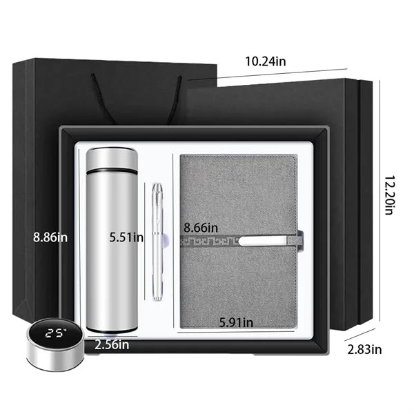 3Pcs Thermos Cup Pen Notebook Business Gift Box