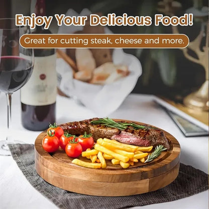 Wood Cheese Board with Knives Set