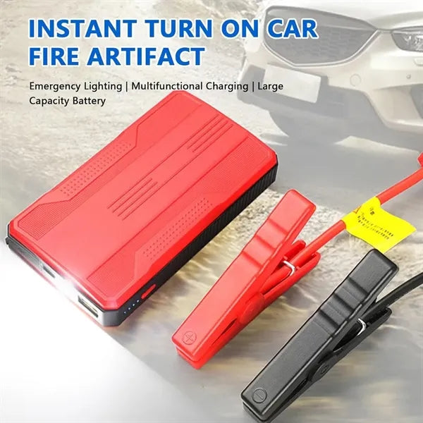 Portable Car Jump Starter with Smart Clamps and LED Torch