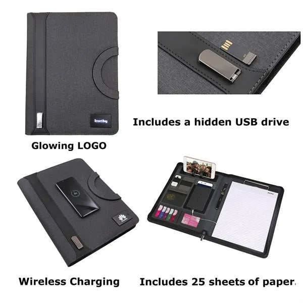 Wireless Charging Portfolio With Backlit Logo
