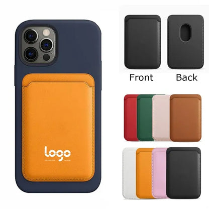 Magnetic Leather Phone Wallet Stick On Card Holder"