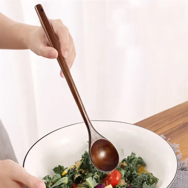 Long Handle Wooden Spoon Mixing Stirring"