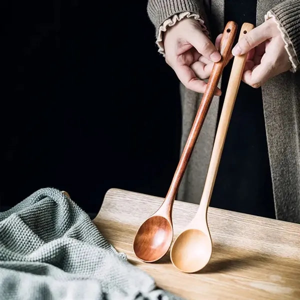 Long Handle Wooden Spoon Mixing Stirring"