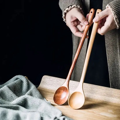 Long Handle Wooden Spoon Mixing Stirring"