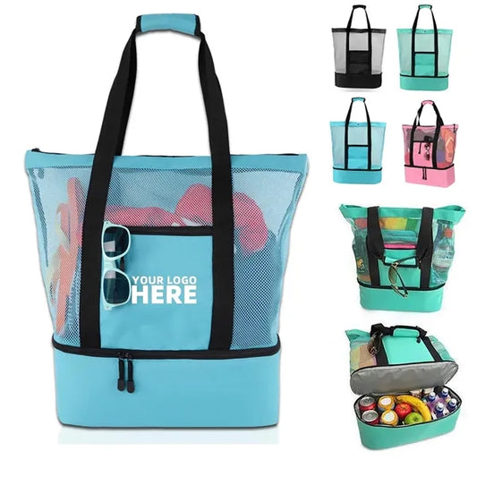 Mesh Beach Bag With Cooler"