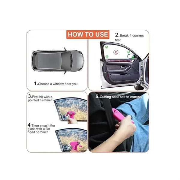 2 in 1 Car Safety Hammer