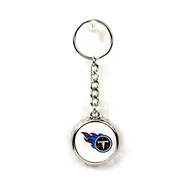 Key Chain with Beer Bottle Cap Shaped Opener
