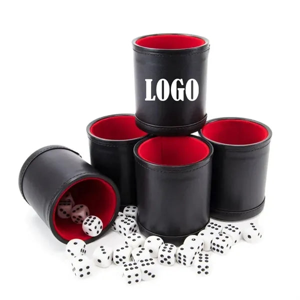PU Leather Dice Cups Velvet Felt