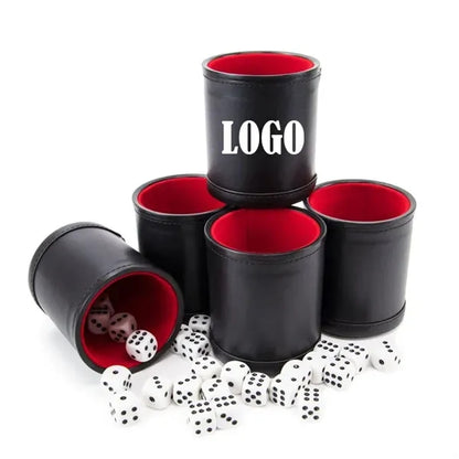 PU Leather Dice Cups Velvet Felt